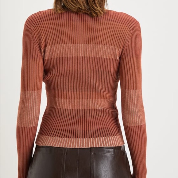 Lulu’s Brown Multi Striped Ribbed Knit Sweater “Updated Aesthetic” - Picture 3 of 5